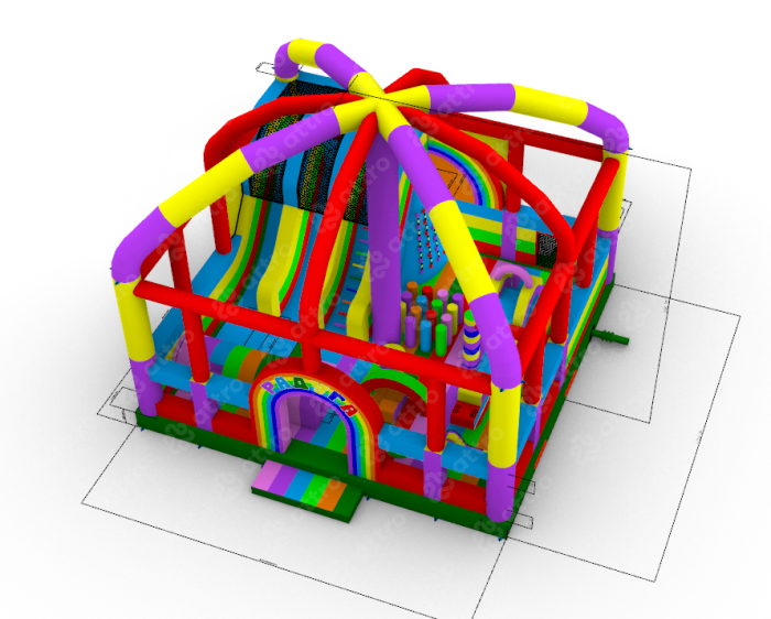 Надувная горка "Радуга" 11*11*9,1 м