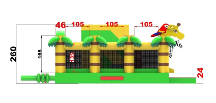 Надувная горка "Путешествие в саванну" 5*5*2,6 м