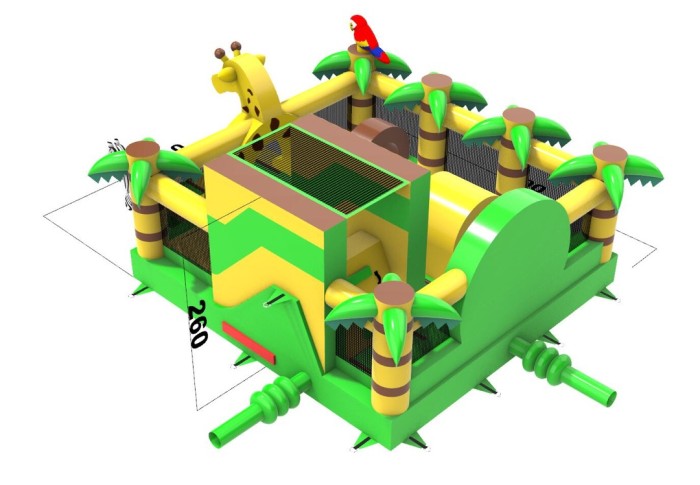 Надувная горка "Путешествие в саванну" 5*5*2,6 м