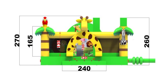 Надувная горка "Путешествие в саванну" 5*5*2,6 м