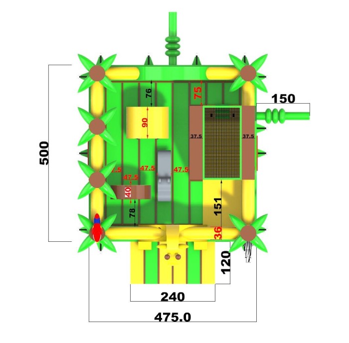 Надувная горка "Путешествие в саванну" 5*5*2,6 м