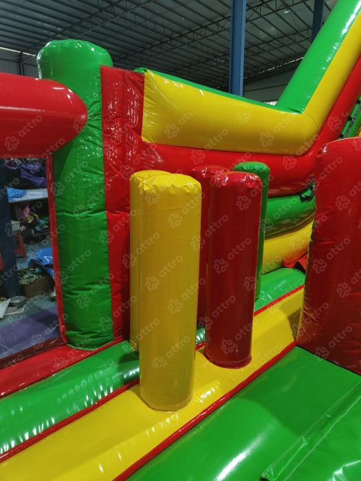Надувная горка "Спортикус" красный 12*4,3*7 м