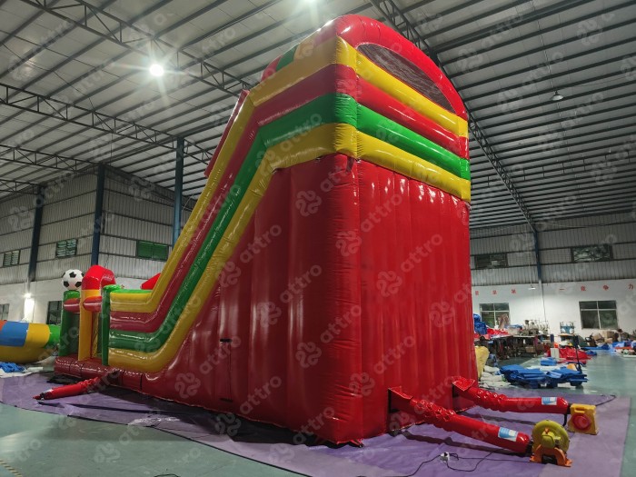 Надувная горка "Спортикус" красный 12*4,3*7 м