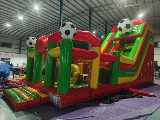 Надувная горка "Спортикус" красный 12*4,3*7 м