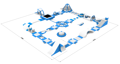 Надувной аквапарк "Спорт парк 72" 35*34 м 