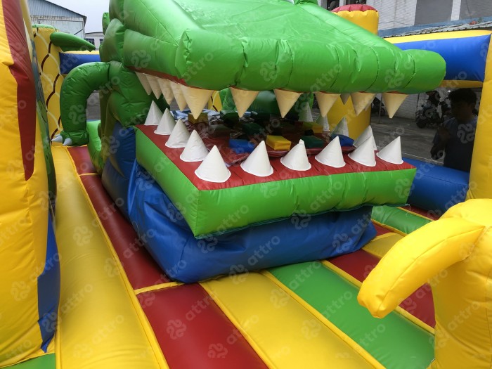 Надувная горка"Мульти-Сафари-крокодил" 11*10*7 м