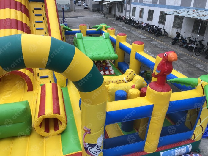 Надувная горка"Мульти-Сафари-крокодил" 11*10*7 м