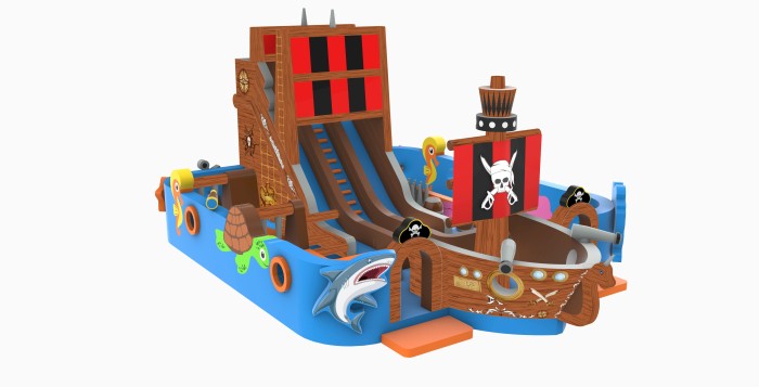 Надувной батут "Пираты" 14*12*9м