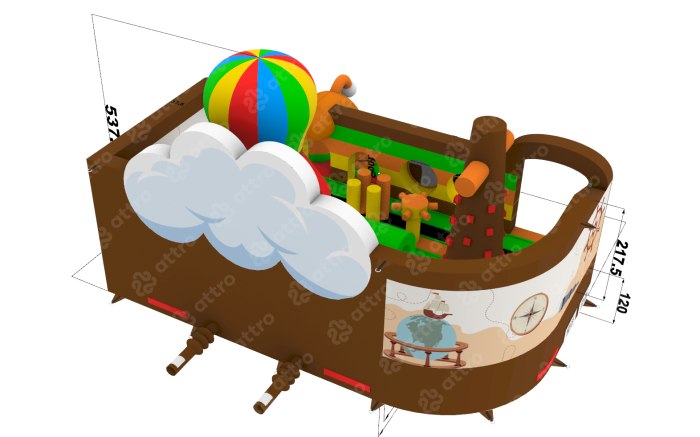 Надувной аквапарк "Пристань Жюль Верн" 21*15*9,1 м