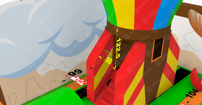 Надувной аквапарк "Пристань Жюль Верн" 21*15*9,1 м