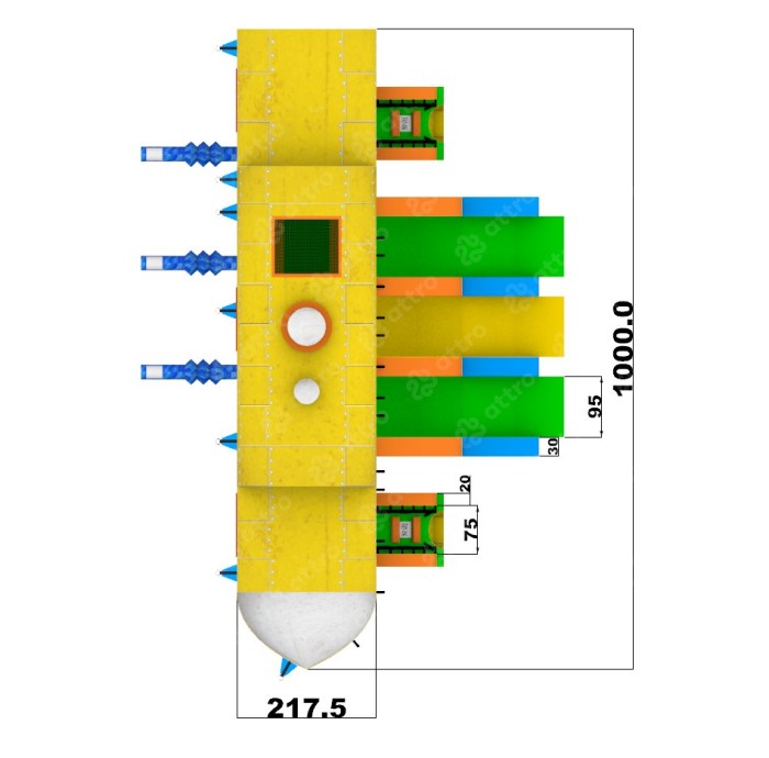 Надувной аквапарк "Пристань Жюль Верн" 21*15*9,1 м