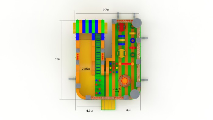 Надувная горка "Смоленская крепость" 12*10*6,7 м