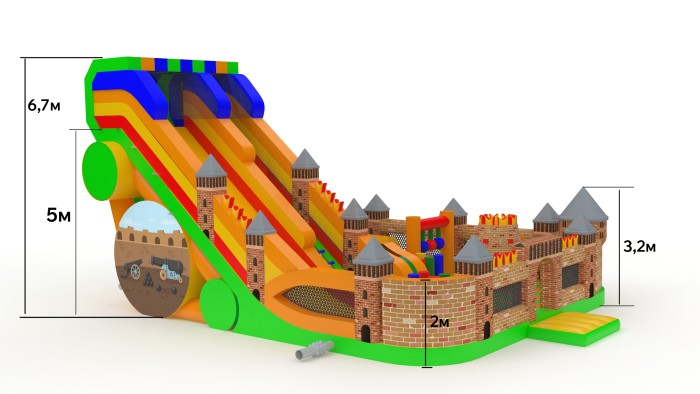 Надувная горка "Смоленская крепость" 12*10*6,7 м