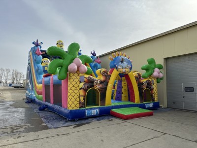 Надувной батут "Миньоны на волнах 3" 14*8*8,4 м 