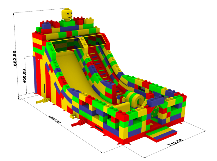 Надувная горка "Конструктор - 1" зима/лето, 14*7*8,6 м