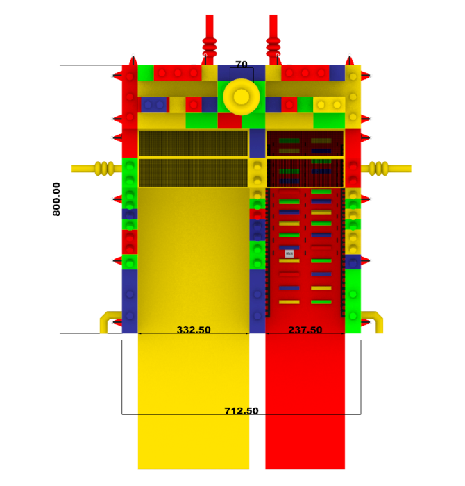 Надувная горка "Конструктор - 1" зима/лето, 14*7*8,6 м