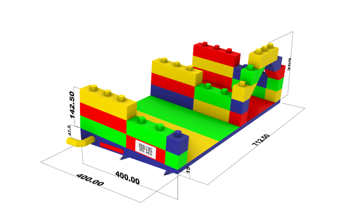 Надувная горка "Конструктор - 1" зима/лето, 14*7*8,6 м
