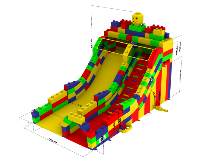 Надувная горка "Конструктор - 1" зима/лето, 14*7*8,6 м