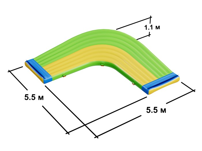 Надувной аквапарк "Спорт парк 40" 38*22*3 м