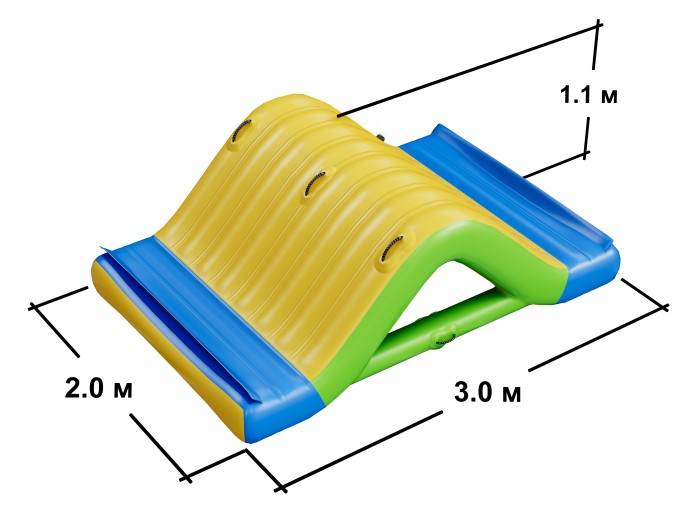 Надувной аквапарк "Спорт парк 40" 38*22*3 м