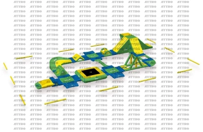 Надувной аквапарк "Спорт парк 40" 38*22*3 м