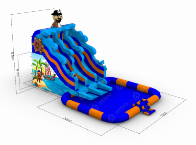 Надувной аквапарк &quot;Пираты на волнах&quot; 13*7*7,7 м 