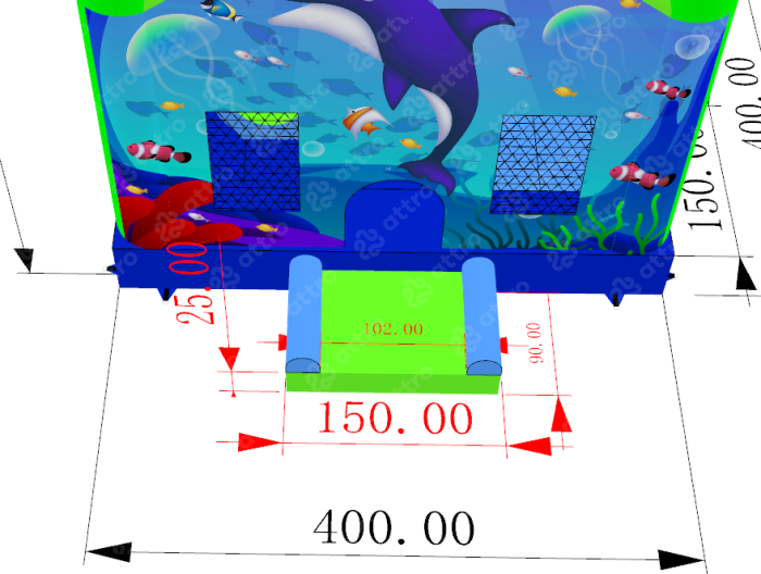 Надувная горка "Морской аквариум" 4*4*4,1 м