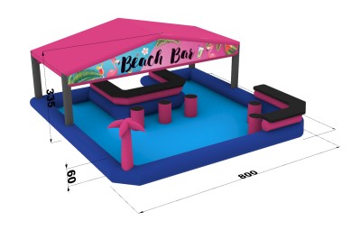 Надувной пляжный Бар 8*8*3,3 м 