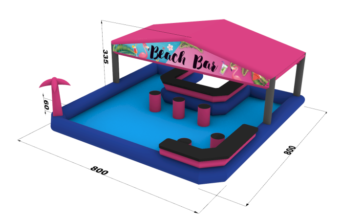 Надувной пляжный Бар 8*8*3,3 м 
