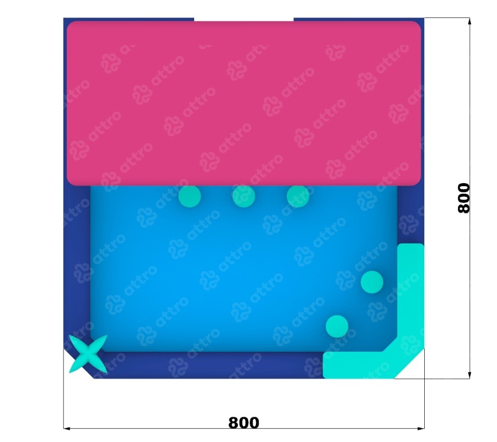 Надувной пляжный Бар 8*8*3,3 м 