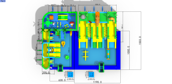 Надувной аквапарк "Пристань Тропики" 20*15*8,6 м