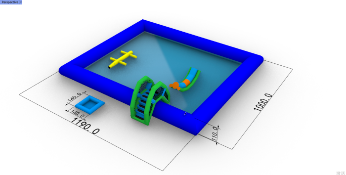Надувной аквапарк "Пристань Тропики" 20*15*8,6 м