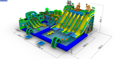 Надувной аквапарк "Пристань Тропики" 20*15*8,6 м
