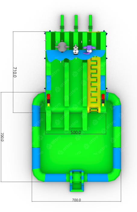 Надувной аквапарк "Амазонка" 13*7*7 м 
