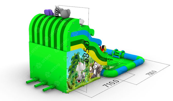 Надувной аквапарк "Амазонка" 13*7*7 м 