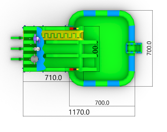 Надувной аквапарк "Амазонка" 12*7*7 м 