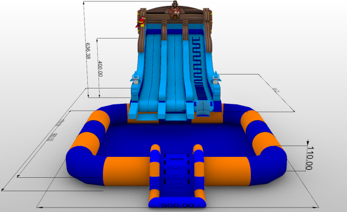 Надувной аквапарк "Пираты на волнах" 17*9*6,5 м