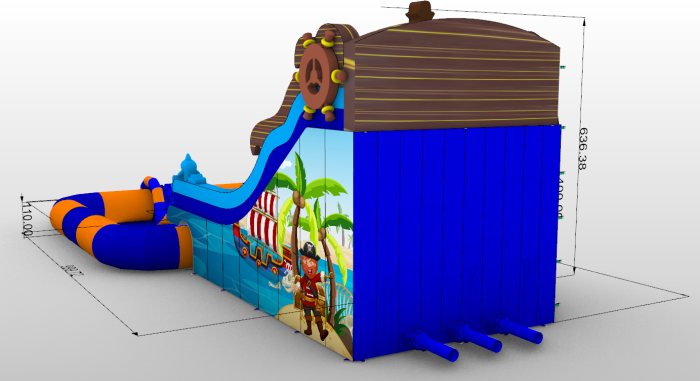 Надувной аквапарк "Пираты на волнах" 17*9*6,5 м