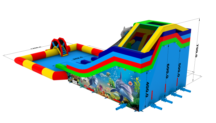 Надувной аквапарк "Трипл" 22*12*7,9 м 