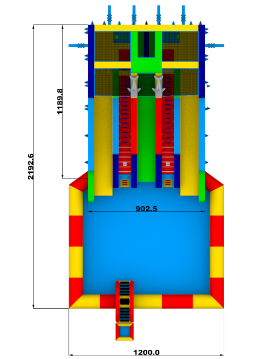 Надувной аквапарк "Трипл" 22*12*7,9 м 