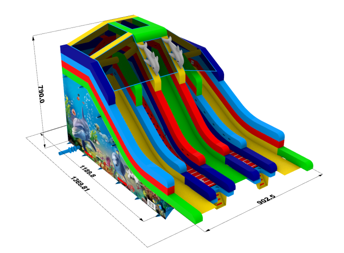 Надувной аквапарк "Трипл" 22*12*7,9 м 