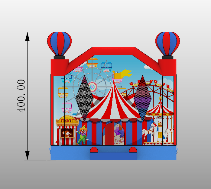 Надувная горка "Под куполом цирка" 4*4*4,1 м