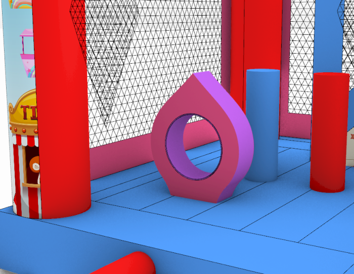 Надувная горка "Под куполом цирка" 4*4*4,1 м