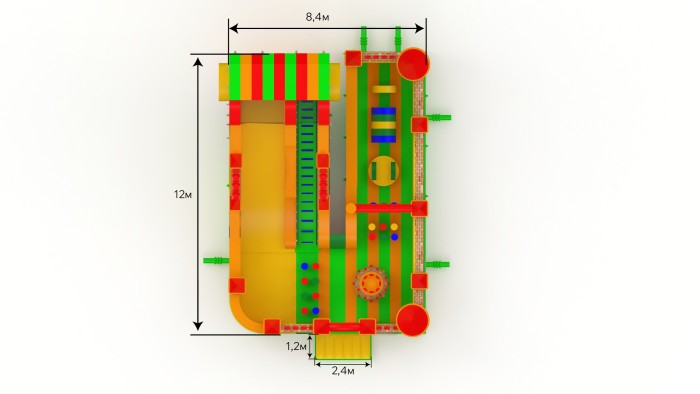 Надувная горка "Смоленская крепость" 12*8*6,8 м 