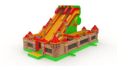 Надувная горка "Смоленская крепость" 12*8*6,8 м 