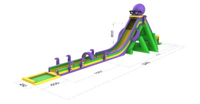 Надувная водная горка &quot;Баунс&quot; 53*15*14,5 м