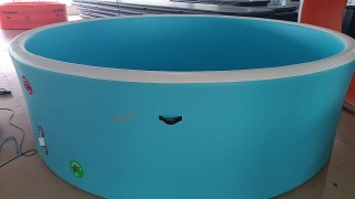 Круглый надувной бассейн из Аирдек (ipoolgo) 10*10*0,6 м с подиумом для зорбов
