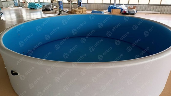 Круглый надувной бассейн из Аирдек (ipoolgo) 10*10*0,6 м с подиумом для шаров 