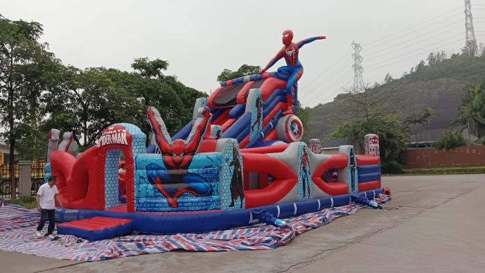 Надувная горка "Спайдермен" 12*8,5*9,5 м