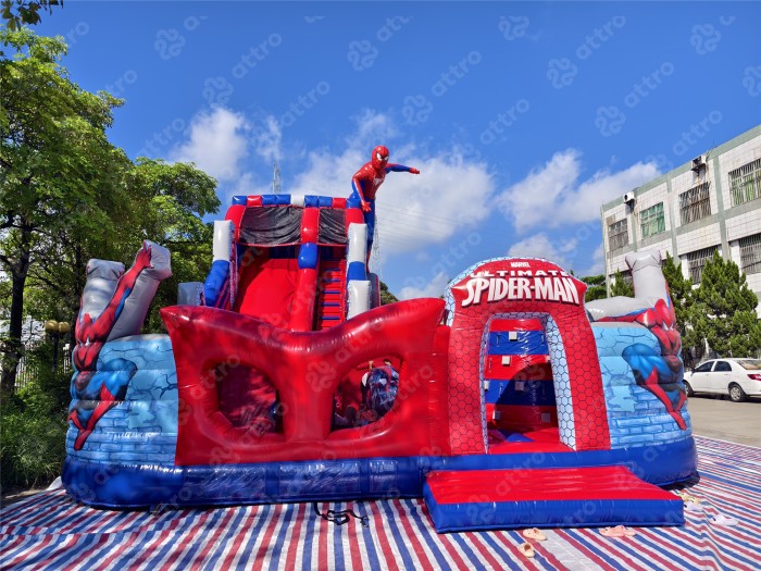 Надувная горка "Спайдермен" 12*8,5*9,5 м